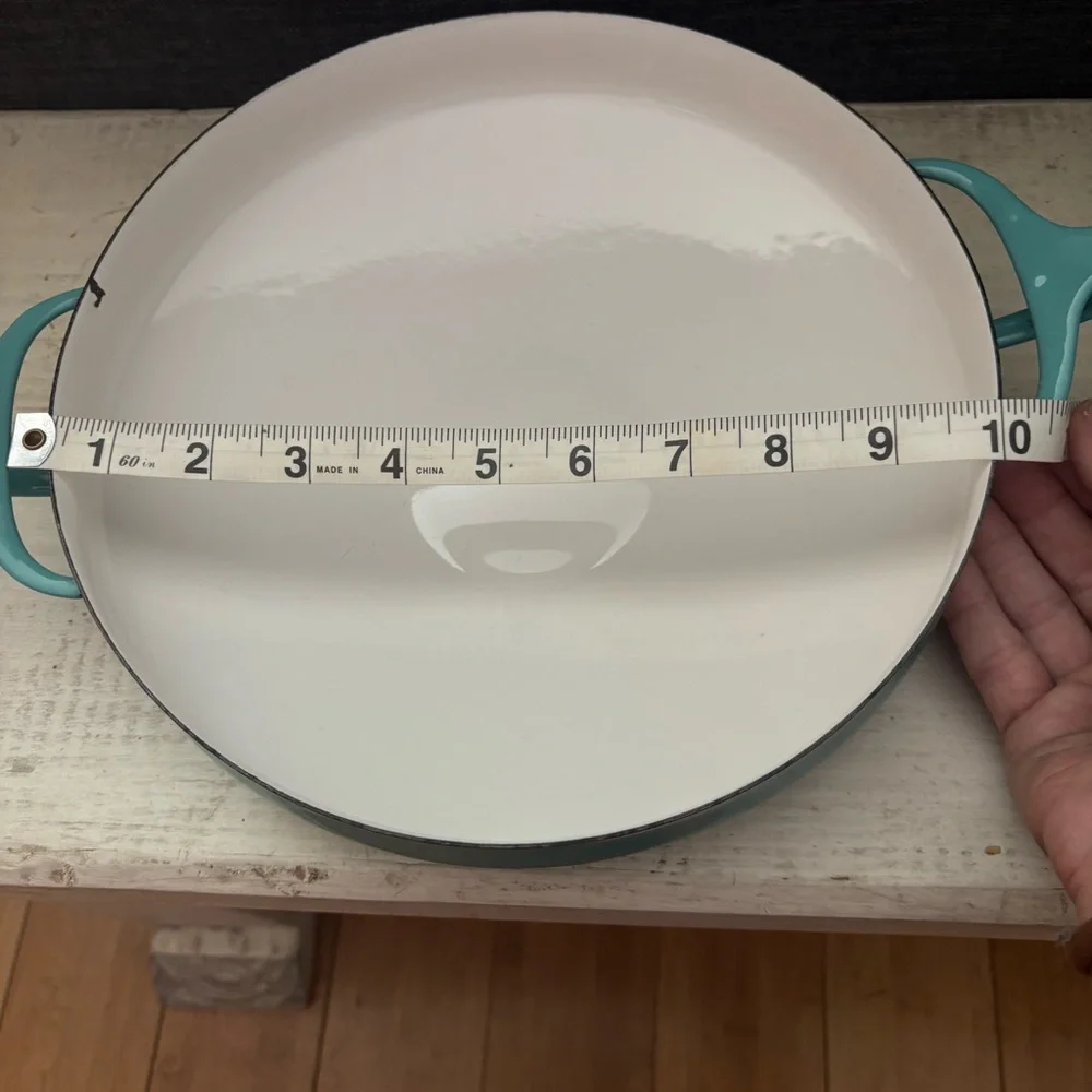 Dansk Turquoise Blue Enamel Paella Pan 13.25” Vintage MCM Kobenstyle Denmark